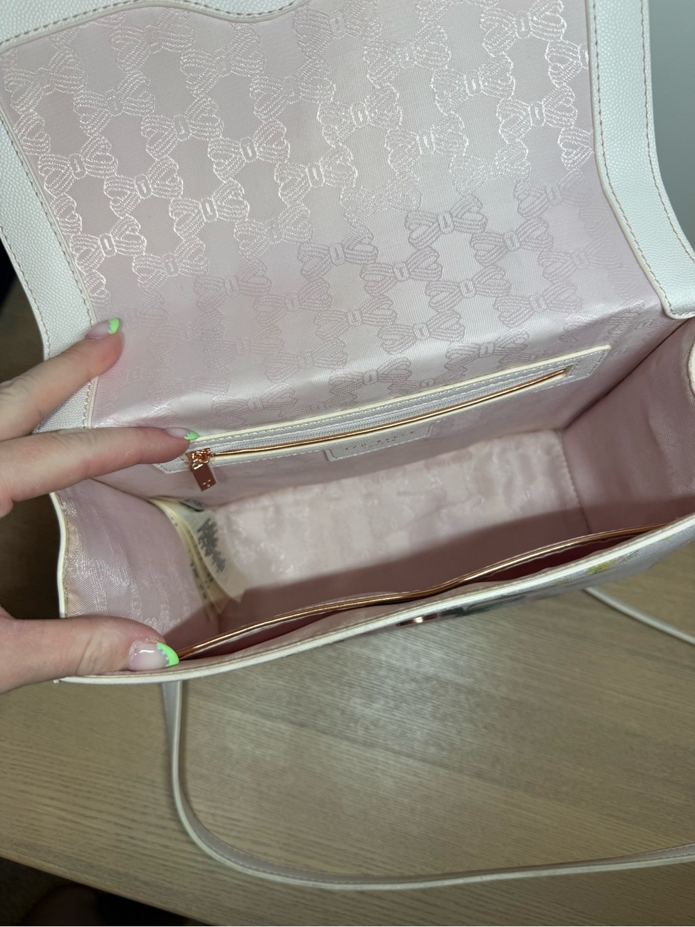 Ted Baker Cream Floral Top-Handle Satchel with Crossbody Strap - Picture 9 of 9